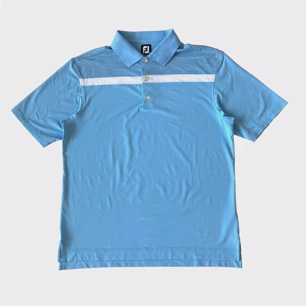 FootJoy FJ Performance Golf Polo Shirt Mens XL Blue Short Sleeve - Picture 2 of 8